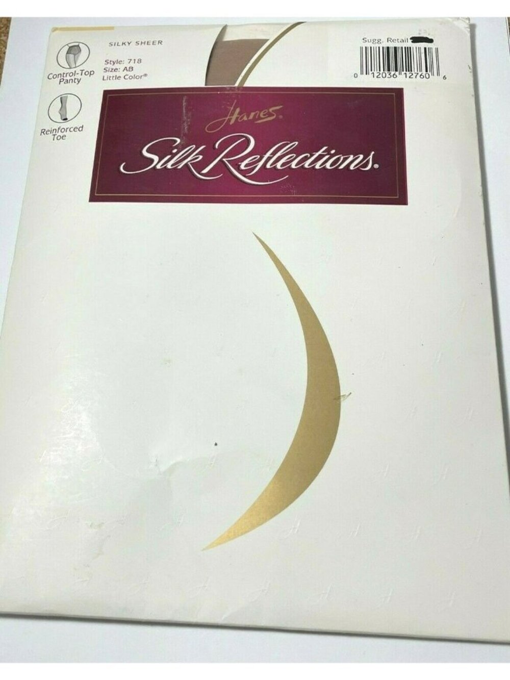 VTG Hanes Silk Reflections Sheer Control Top Pantyhose Size AB Little Color